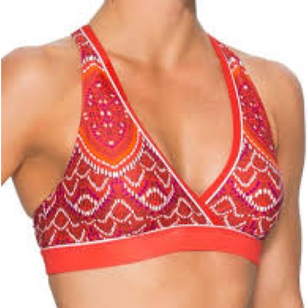 Athleta Cozumel twist back  Bra with Geometric Pattern